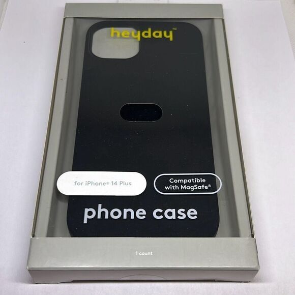 Apple iPhone 14 PLUS Phone Case Silicone MagSafe Case - Black by Heyday - Picture 1 of 2